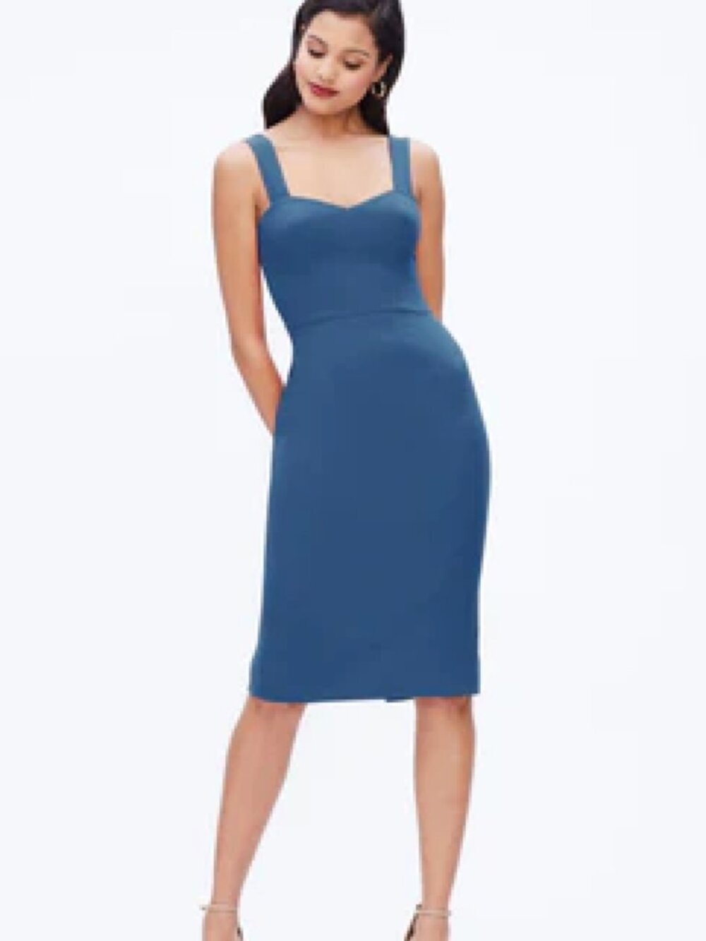 DRESS THE POPULATION Nicole SweetheartNeck Cocktail Dress SIZE S PeacockBlue NWT
